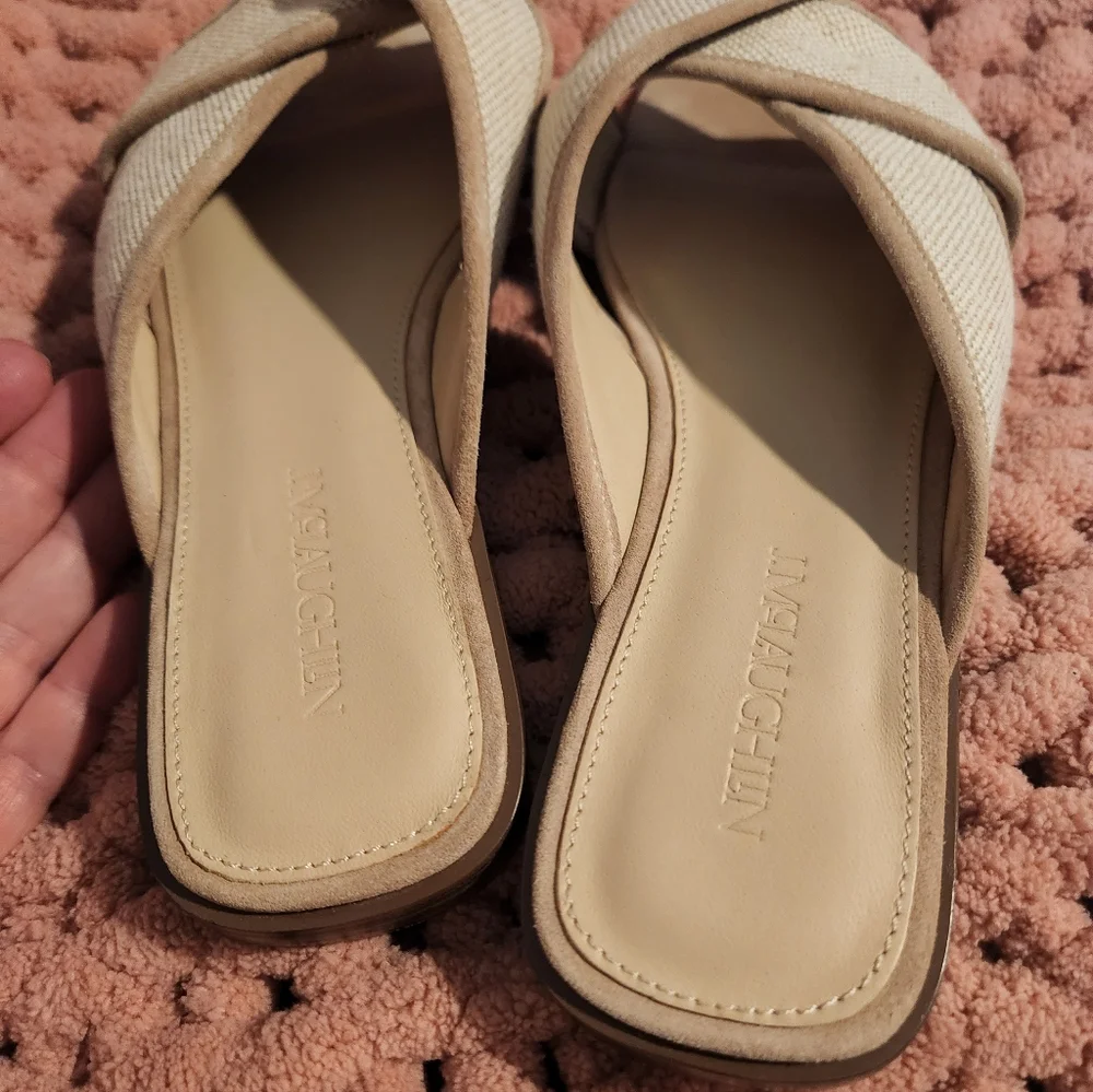 J. McLaughlin Tan and Cream Sandals